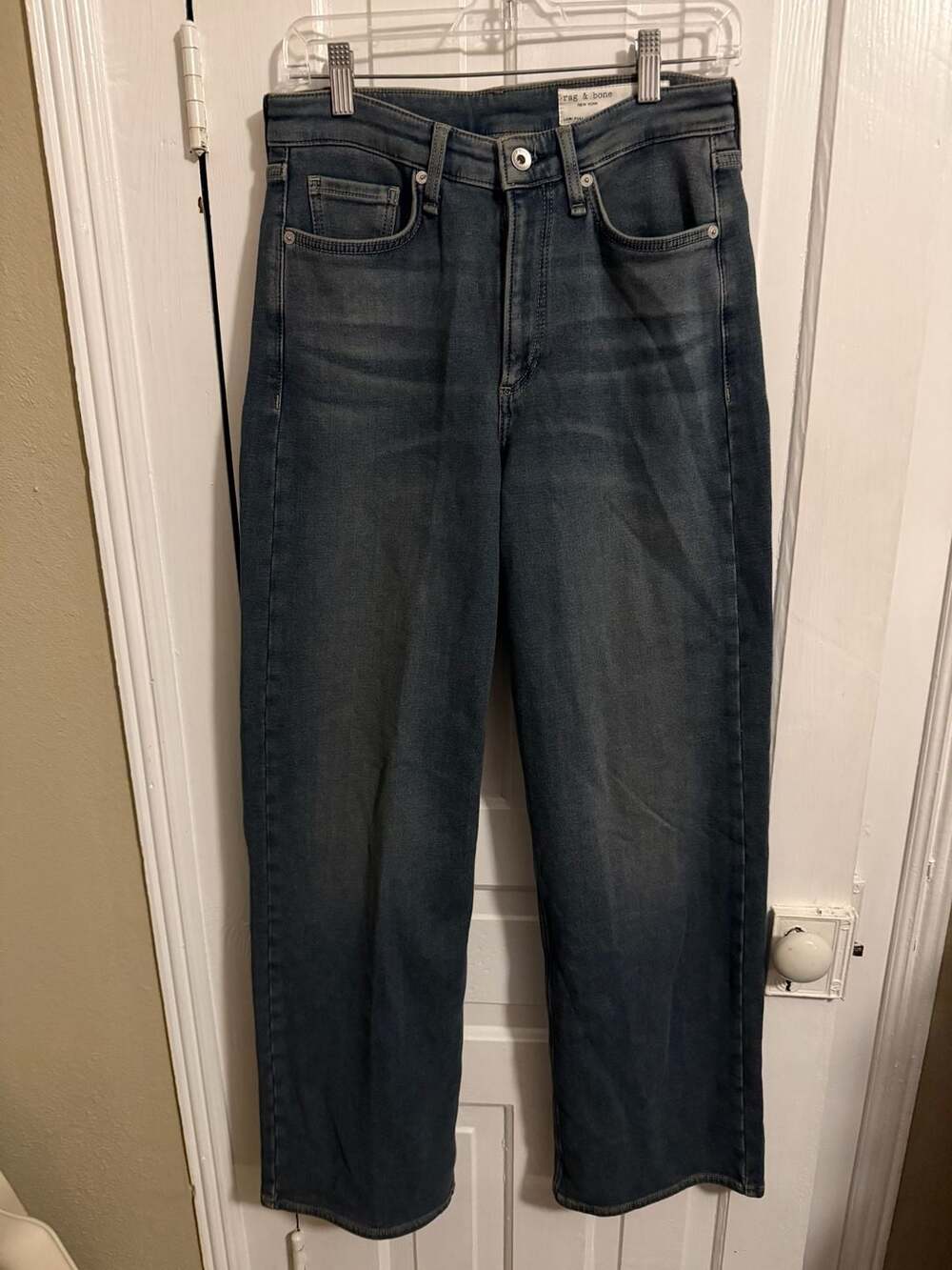 rag & bone Lori Full Length Wide Leg Jeans in Medium Wash Size 25 - Picture 2 of 9